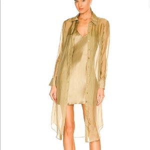 Week-end stories gold sheer blouse